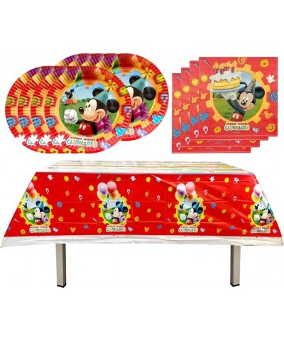 Mickey Mouse Birthday Party Supplies 16 Plates + 16 Napkins + 1 Tablecover Birthday Party Themed Party Supplies Set. $27.56 K...