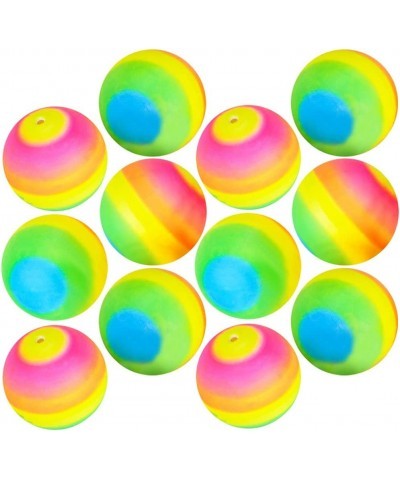 Rainbow Balls for Kids Set of 12 Bouncy 2.5 Inch Rubber Balls Beautiful Rainbow Colors Park and Beach Outdoor Fun Durable Out...