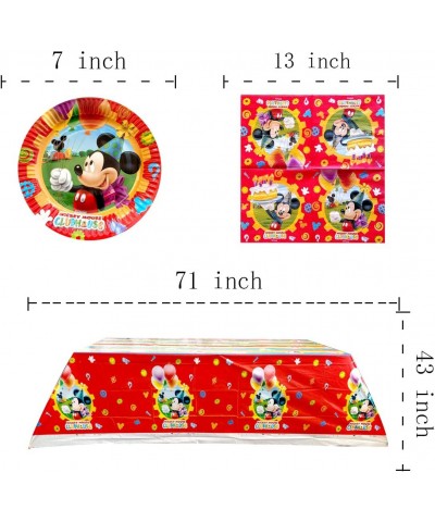 Mickey Mouse Birthday Party Supplies 16 Plates + 16 Napkins + 1 Tablecover Birthday Party Themed Party Supplies Set. $27.56 K...