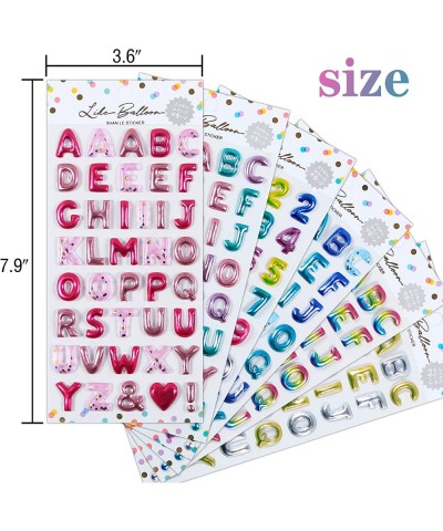 Kids 3D Colorful Number and Letter Alphabet Gold Foil Stickers 6 Different Sheets Self-Adhesive Glitter Letter and Number Puf...