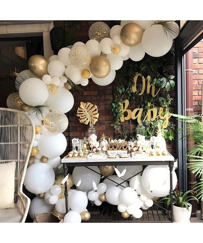 White Balloon Arch Garland Kit 124Pcs White Gold Confetti Latex Balloons for Girls Birthday Baby Shower Wedding Graduation An...