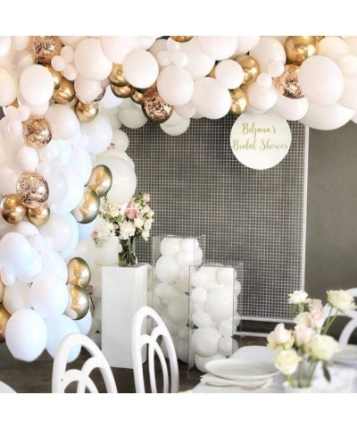 White Balloon Arch Garland Kit 124Pcs White Gold Confetti Latex Balloons for Girls Birthday Baby Shower Wedding Graduation An...