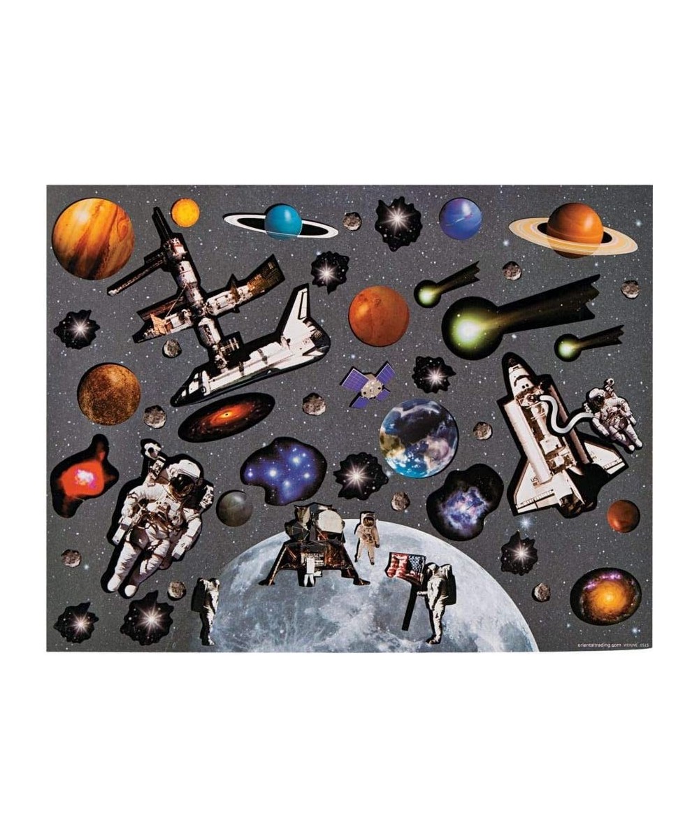 Moon & Space Station Sticker Scene - 12 Pieces - Educational and Learning Activities for Kids $15.83 Kids' Stickers