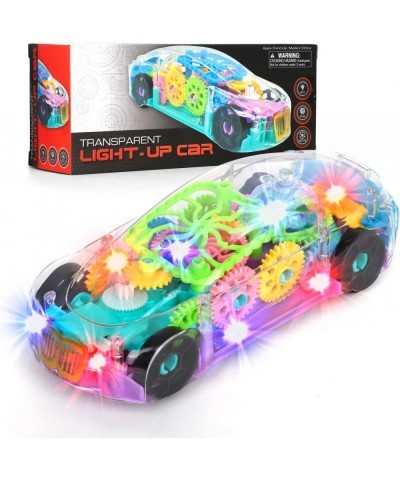 Light Up Transparent Toy Car for Kids - 8” Battery Operated Light Up Car Toy for Boys & Girls Mechanical Race Car with Colorf...