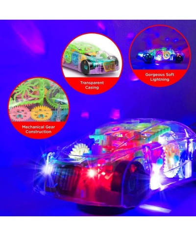 Light Up Transparent Toy Car for Kids - 8” Battery Operated Light Up Car Toy for Boys & Girls Mechanical Race Car with Colorf...