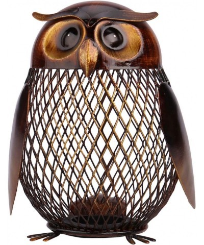 Tooarts Owl Shaped Metal Coin Bank Box Handwork Crafting Art $35.42 Kids' Money Banks