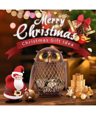 Tooarts Owl Shaped Metal Coin Bank Box Handwork Crafting Art $35.42 Kids' Money Banks