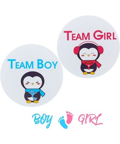 60 Pieces Penguin Gender Reveal Stickers Penguin Team Boy and Girl Gender Reveal Party Stickers Winter Cute Gender Reveal Par...