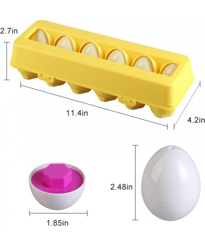 Matching Eggs Shape Sorting & Color Recoginition Toys for Toddlers 12 pcs Set Early Learning Educational Toy Montessori Puzzl...