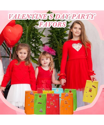 25 PCS Valentine Bags for Kids Valentines Day Treats Bags Gift Party Goodie Bags and 25 Sheets DIY Valentine Stickers Make Yo...