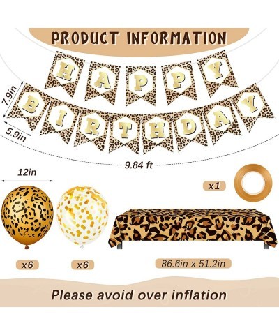 15 Pieces Cheetah Happy Birthday Decorations Leopard Print Banner Cheetah Birthday Banner Gold Leopard Balloons Leopard Print...