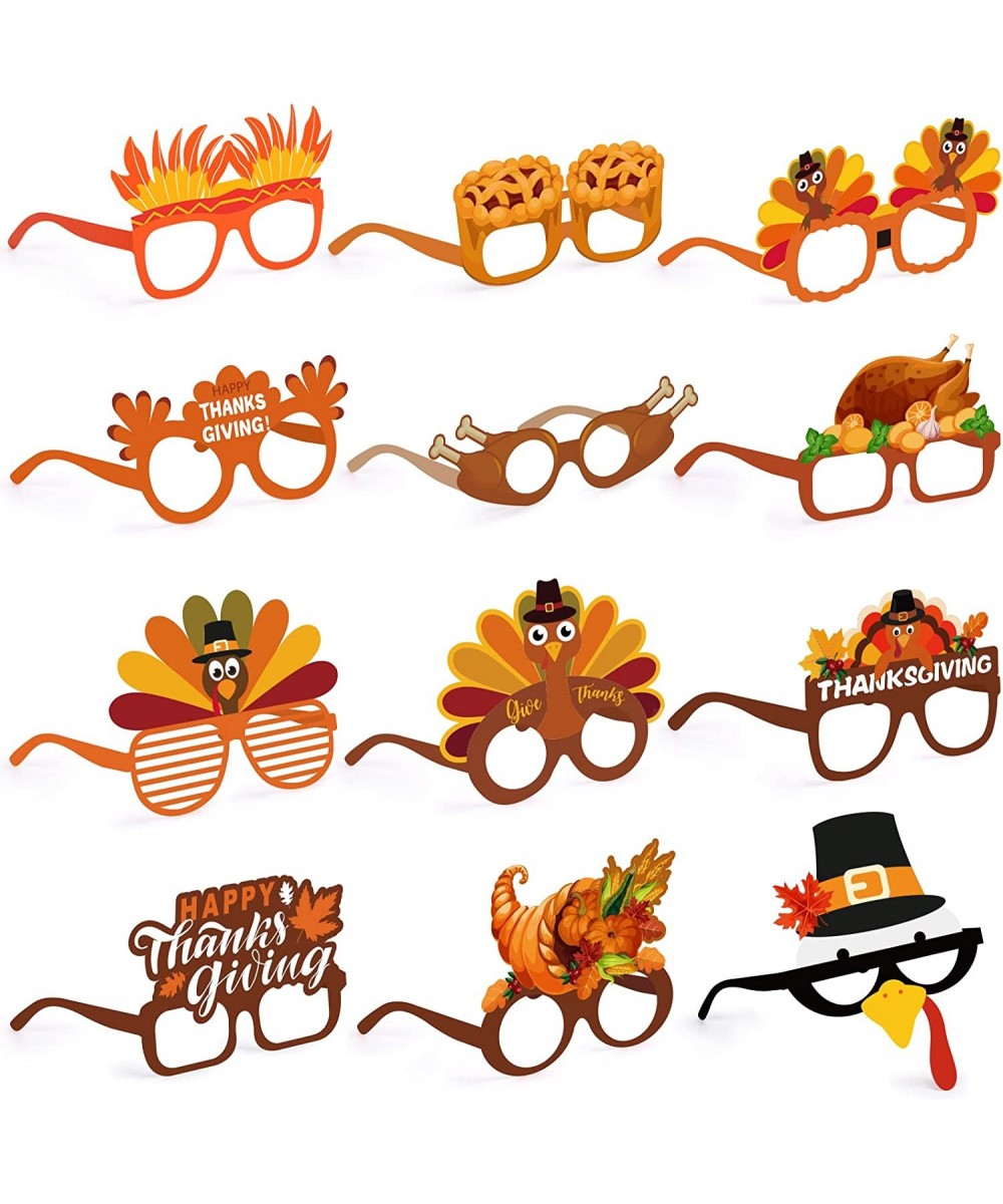 Thanksgiving Paper Glasses 12PCS Turkey Paper Eyeglasses Funny Party Glasses for Kids Adults Thanksgiving Party Favors $17.58...