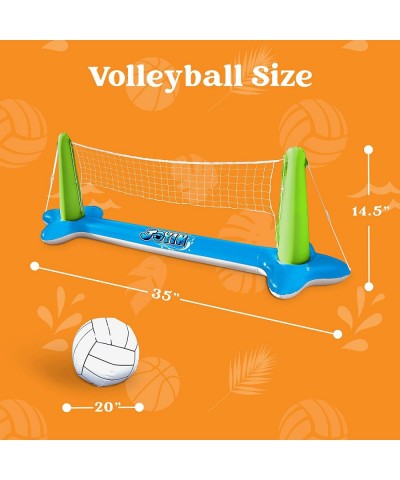 Inflatable Volleyball Net & Basketball Hoops Pool Float Set Balls Included for Kids and Adults Summer Pool Game Summer Floati...