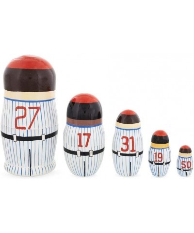 Set of 5 Baseball Wooden Nesting Dolls 6 Inches $100.00 Nesting Dolls