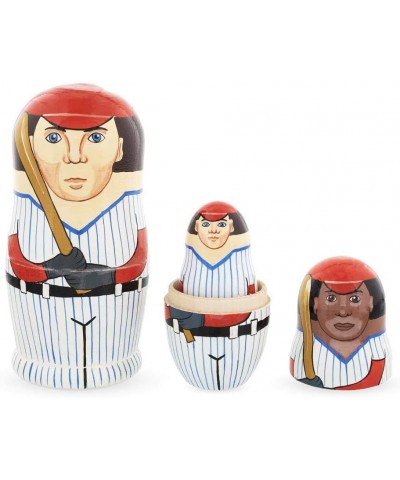 Set of 5 Baseball Wooden Nesting Dolls 6 Inches $100.00 Nesting Dolls