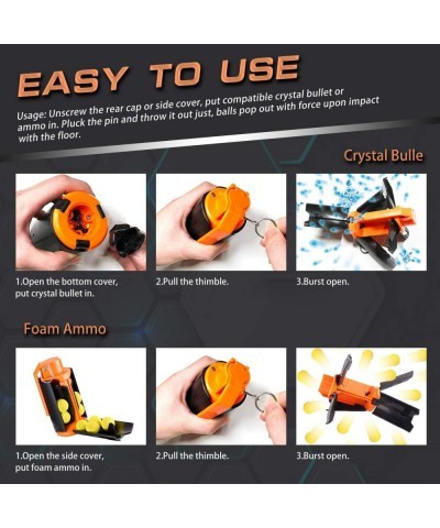 CS Plastic Tactical Toy Tactical Plastic Modified Crystal Water Bullet Toy with 60PCS Rounds Refill Bullet Balls Ammo - (Oran...