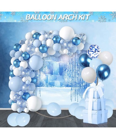 Frozen Birthday Party Decorations Girls - Frozen Party Supplies Balloon Arch/ Garland Kit Backdrop Tablecloth Balloons Snow B...