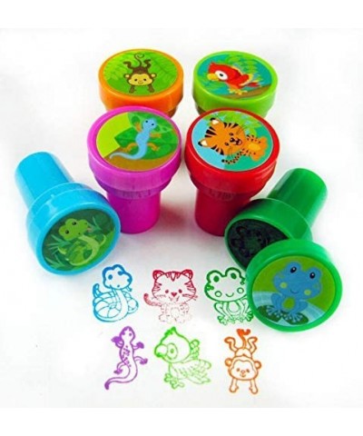 Tiny Mills 24 Pcs Rainforest Animals Assorted Stamps for Kids Self Ink Stamps Animal Birthday Party Animals Party Favors Good...