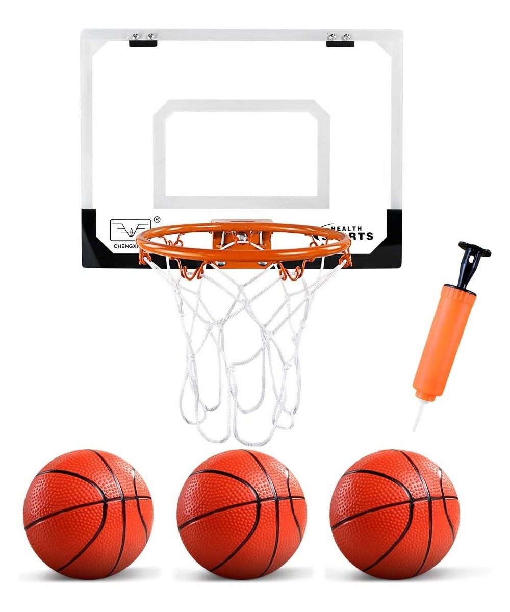 Kids Indoor Mini Basketball Hoop Set Complete Basketball Game for Door All Accessories with 3 Balls 16" x 12" Basketball Hoop...