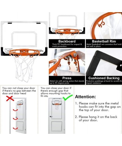 Kids Indoor Mini Basketball Hoop Set Complete Basketball Game for Door All Accessories with 3 Balls 16" x 12" Basketball Hoop...