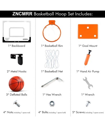 Kids Indoor Mini Basketball Hoop Set Complete Basketball Game for Door All Accessories with 3 Balls 16" x 12" Basketball Hoop...