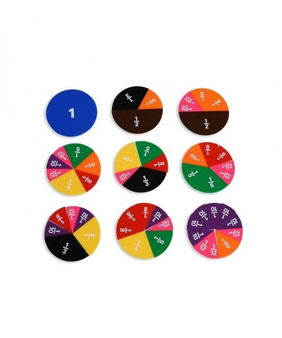 Fraction Circles - Set of 51 - 9 Values and Colors - Teach Fraction Equivalents and Parts to Whole $22.32 Early Development &...