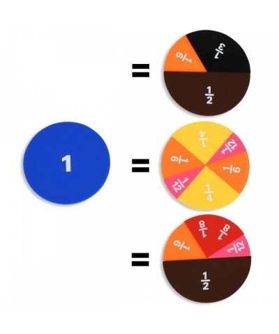 Fraction Circles - Set of 51 - 9 Values and Colors - Teach Fraction Equivalents and Parts to Whole $22.32 Early Development &...