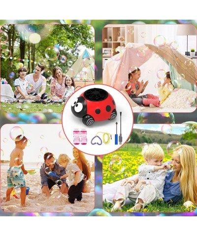 Bubbles for Kids Boys and Girls Bubble Machine Ladybug Bubble Blower Automatic Bubble Machine 3000+ Colored Bubble Per Minute...