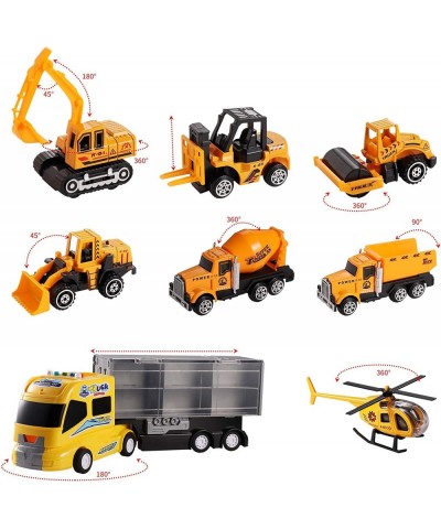 Construction Diecast Car Toys Kids Alloy Metal Vehicles Play Mat Set Excavator Cement Dump Truck Tractor Helicopter Carrier T...