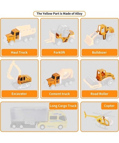 Construction Diecast Car Toys Kids Alloy Metal Vehicles Play Mat Set Excavator Cement Dump Truck Tractor Helicopter Carrier T...