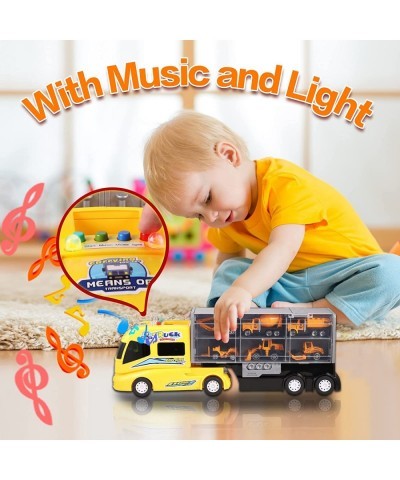 Construction Diecast Car Toys Kids Alloy Metal Vehicles Play Mat Set Excavator Cement Dump Truck Tractor Helicopter Carrier T...