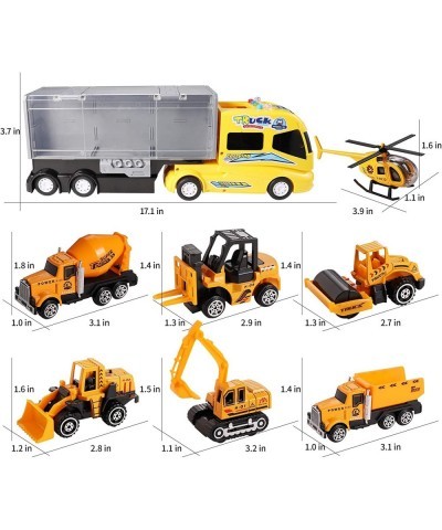 Construction Diecast Car Toys Kids Alloy Metal Vehicles Play Mat Set Excavator Cement Dump Truck Tractor Helicopter Carrier T...