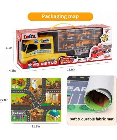 Construction Diecast Car Toys Kids Alloy Metal Vehicles Play Mat Set Excavator Cement Dump Truck Tractor Helicopter Carrier T...