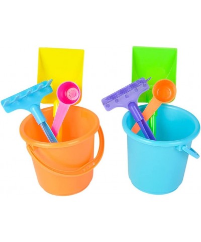 Mini Beach Bucket and Shovel Set - (Pack of 12) 3-1/4" Mini Bucket Party Favor Sand Box Play Set and Mini Beach Sand Pail Inc...