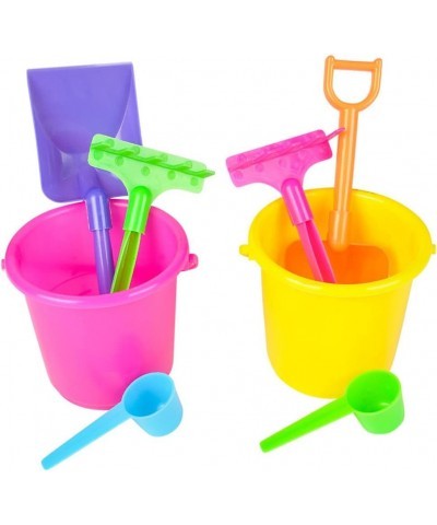 Mini Beach Bucket and Shovel Set - (Pack of 12) 3-1/4" Mini Bucket Party Favor Sand Box Play Set and Mini Beach Sand Pail Inc...