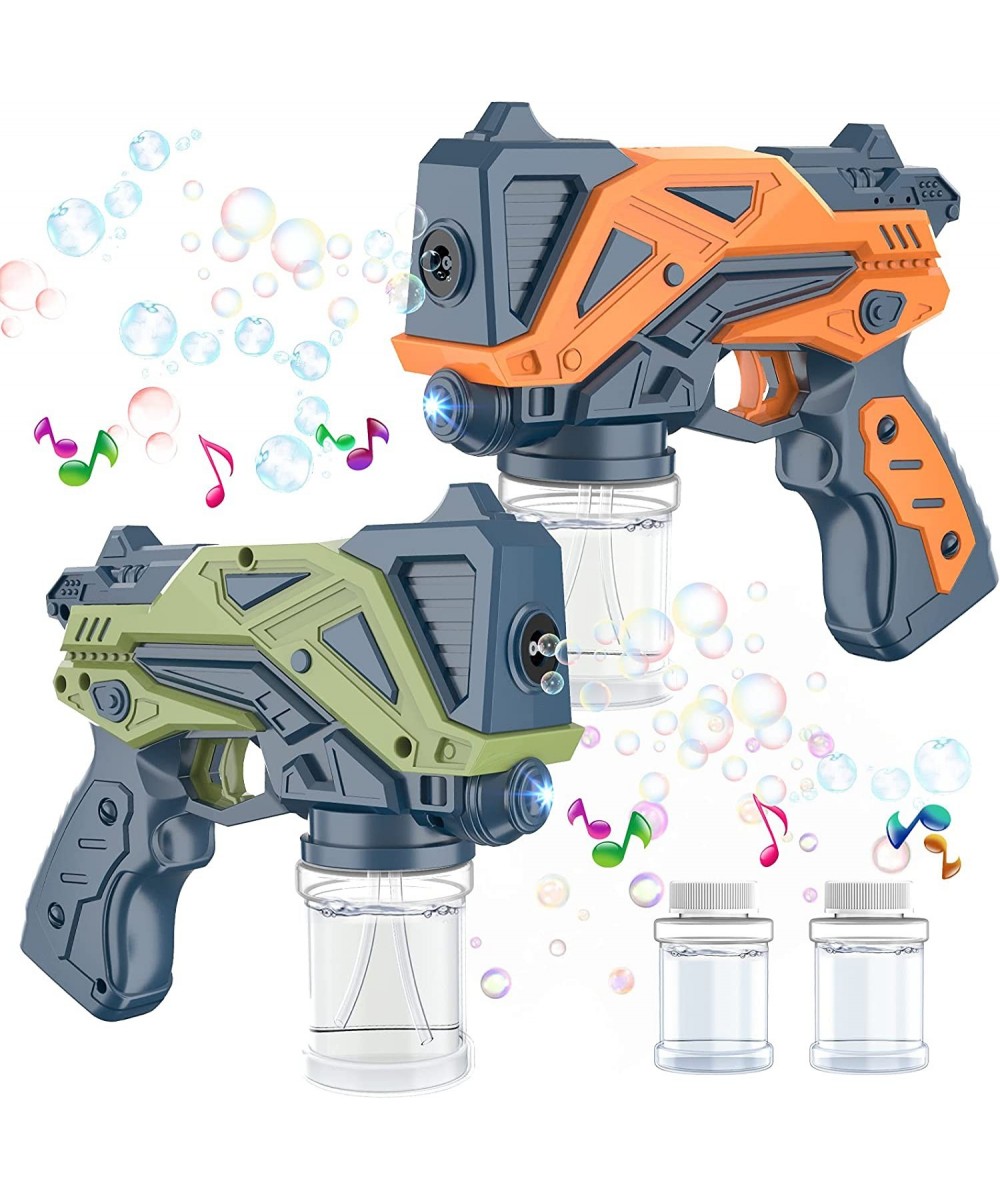 2 Bubble Guns with 4 Bottles Bubble Solution Bubble Machine with Music Light for Kids Outdoor Bubble Blower Bubble Maker Toy ...