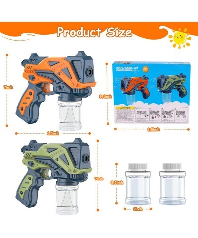 2 Bubble Guns with 4 Bottles Bubble Solution Bubble Machine with Music Light for Kids Outdoor Bubble Blower Bubble Maker Toy ...