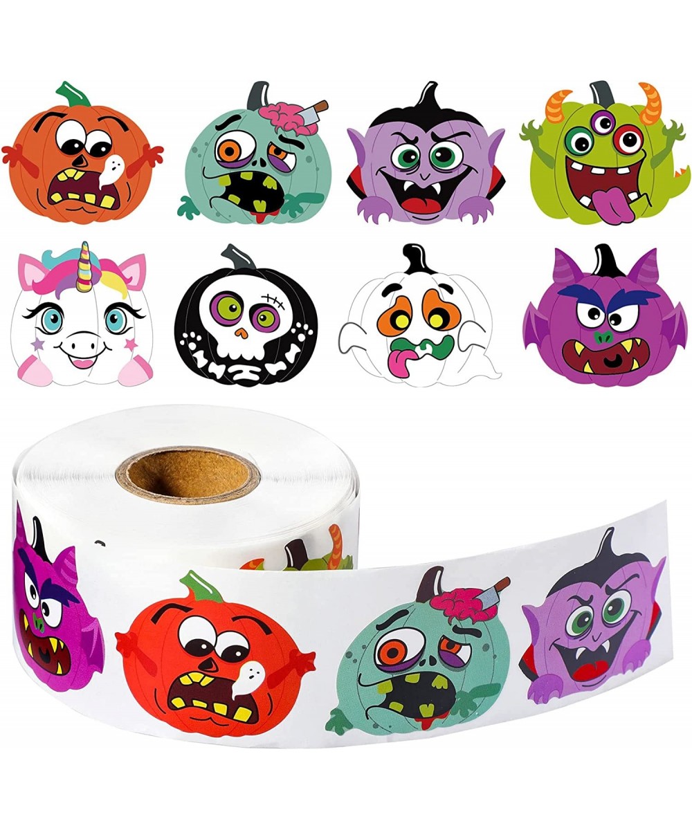 600 Pieces Halloween Stickers Halloween Pumpkin Roll Stickers 1.5 Inch Halloween Character Stickers 8 Designs Halloween Pumpk...