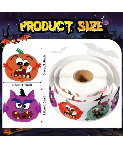 600 Pieces Halloween Stickers Halloween Pumpkin Roll Stickers 1.5 Inch Halloween Character Stickers 8 Designs Halloween Pumpk...