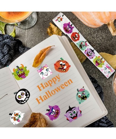 600 Pieces Halloween Stickers Halloween Pumpkin Roll Stickers 1.5 Inch Halloween Character Stickers 8 Designs Halloween Pumpk...