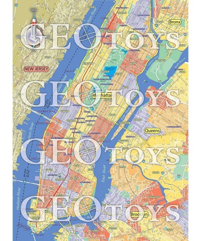 — Metropuzzle New York City — 1000 Piece Puzzles for Adults — Detailed City Map Geography Jigsaw Puzzle — United States City ...