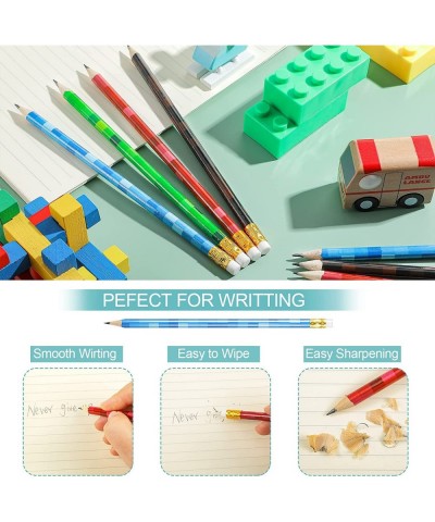 36 Pieces Pixel Themed Pencils Multicolor Miner Style Pixelated Video Game Themed Party Fun Pencils Classroom Rewards Prizes ...