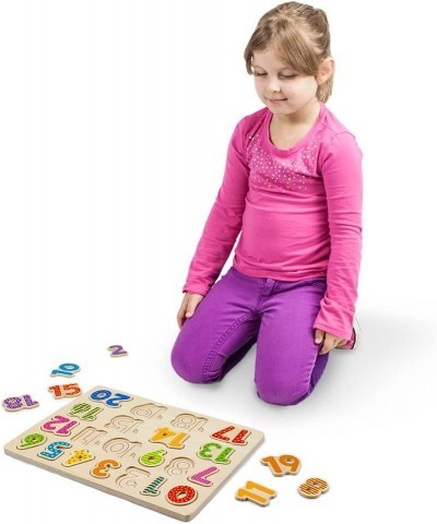 Professor Poplar’s Wooden Numbers Puzzle Board – Learn to Count with Colorful Chunky Numbers $21.94 Pegged Puzzles