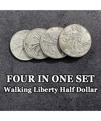 4 in 1 Walking Liberty Half Dollar Set Magic Tricks Coin Appear Vanish Magic Magician Accessory Close up Illusion Mentalism $...