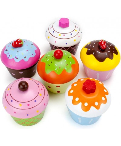 Wood Eats! Scrumptious Cupcakes Dessert Set - 6 Colorful Cakes Great for Baking Playsets Play Kitchens and Play Food Toys $32...