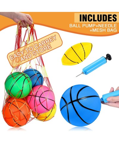 9 Pieces 6 Inch Mini Toy Basketball Ball Set for Toddlers Mini Toy Basketball Rubber Basketball for Kids Teenager Basketballs...