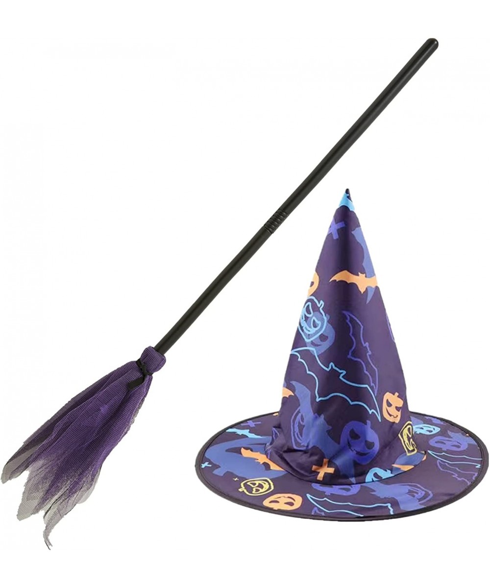 Halloween Witch Accessories Wicked Witch Broom And Hat 2 pieces Halloween Witch Cosplay Costume Party Supplies $17.41 Kids' P...