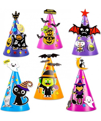 Halloween Hat Crafts Kit 12pcs Halloween DIY Party Hats Multicolor 5.5inchx 8inch $15.80 Kids' Party Hats