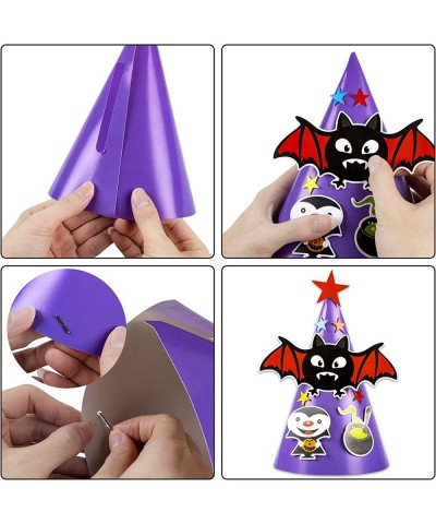 Halloween Hat Crafts Kit 12pcs Halloween DIY Party Hats Multicolor 5.5inchx 8inch $15.80 Kids' Party Hats