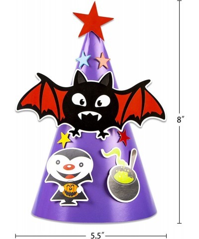 Halloween Hat Crafts Kit 12pcs Halloween DIY Party Hats Multicolor 5.5inchx 8inch $15.80 Kids' Party Hats